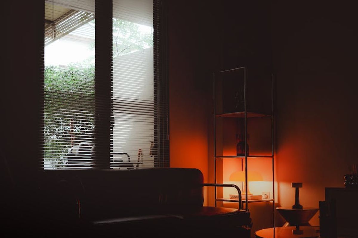 Minimalist meditation space with soft natural lighting